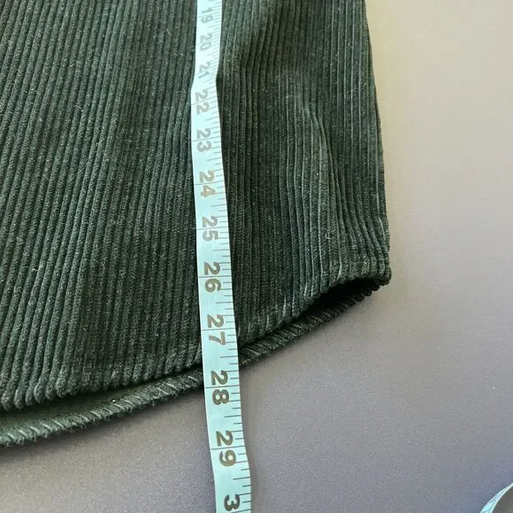 Loony Tunes Shacket Corduroy M Green Sylvester & Tweety Bird Button Up Shirt - Picture 7 of 10